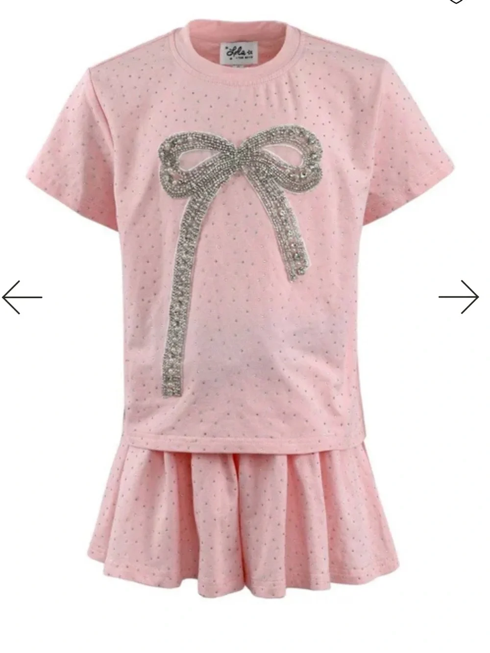 Lola + The Boys Pink Girls Matching Set with Heart Belt
